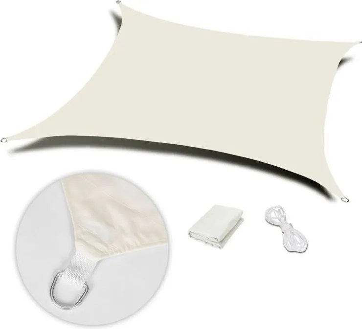 Żagiel przeciwsłoneczny tarasowy ogrodowy 195B - 4x4 m, beżowy