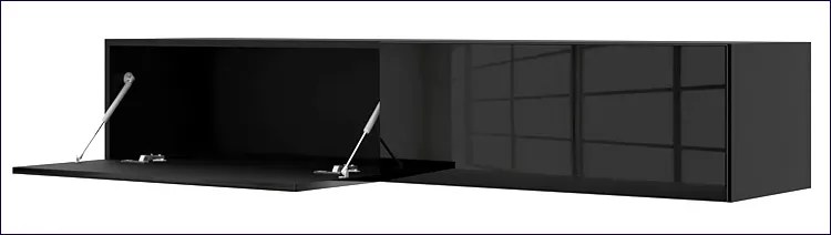 Podwieszana szafka rtv czarny połysk 160 cm - Falmi