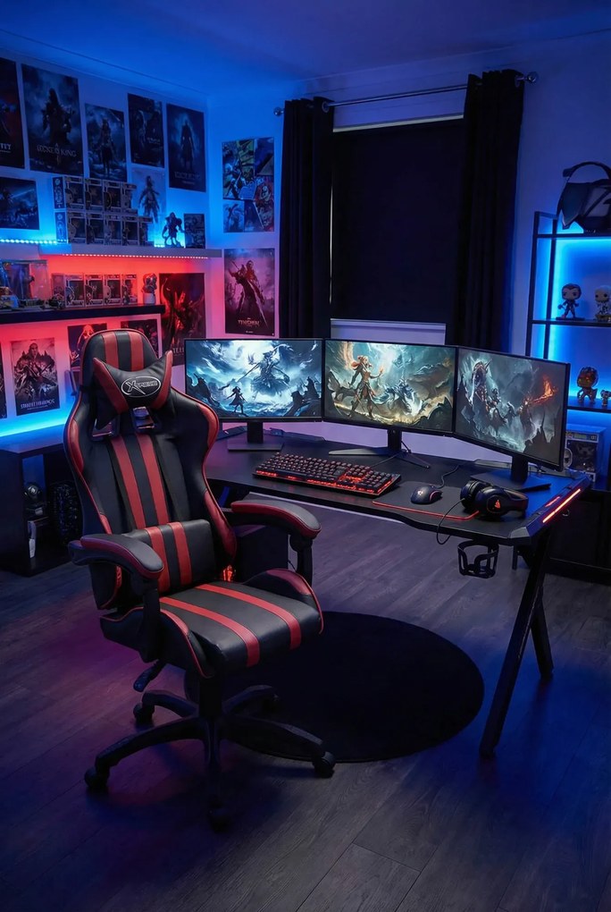 Ciemnoczerwony fotel obrotowy gamingowy G9-R30