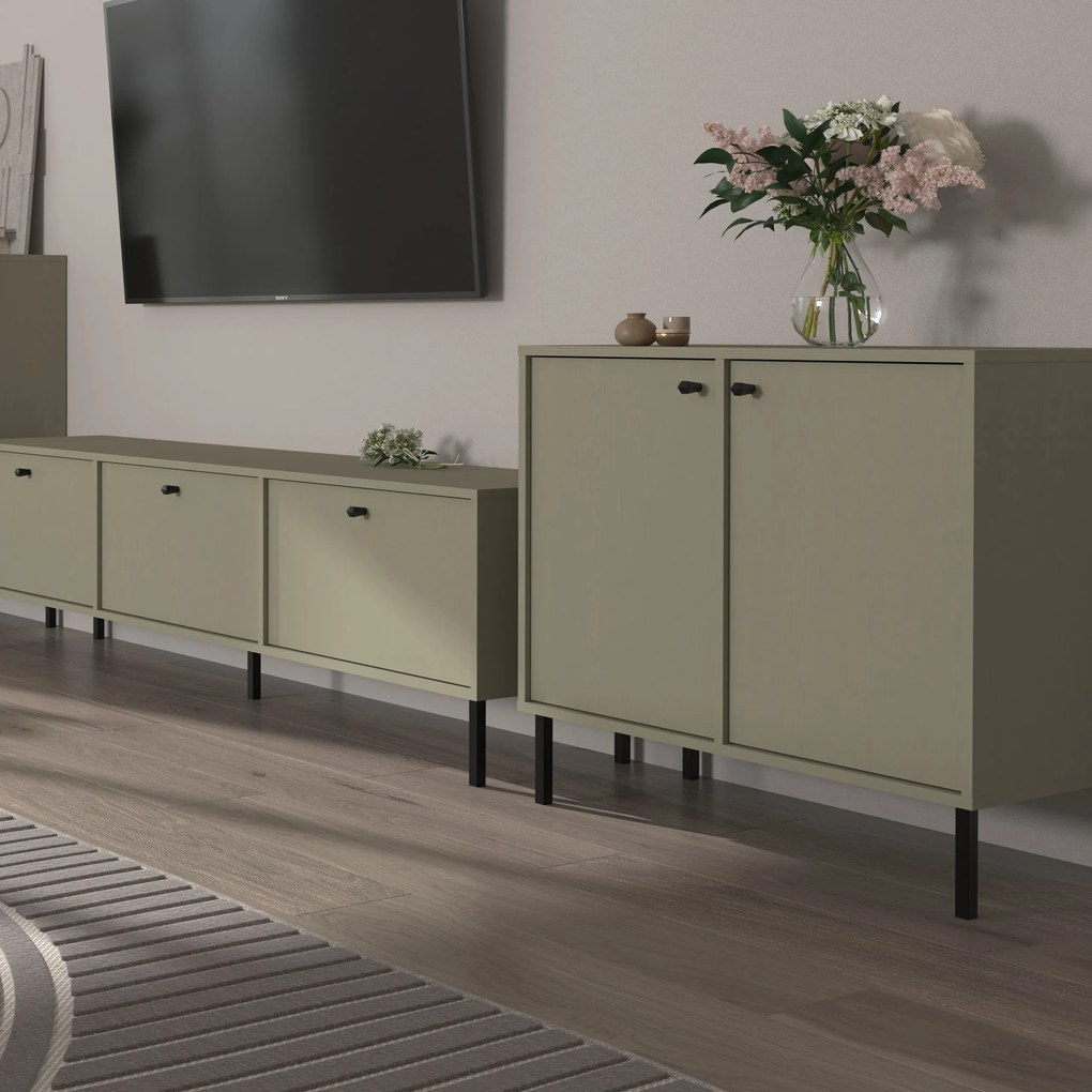 Komoda TORINO 84 cm do Salonu Sypialni Odcienie zieleni