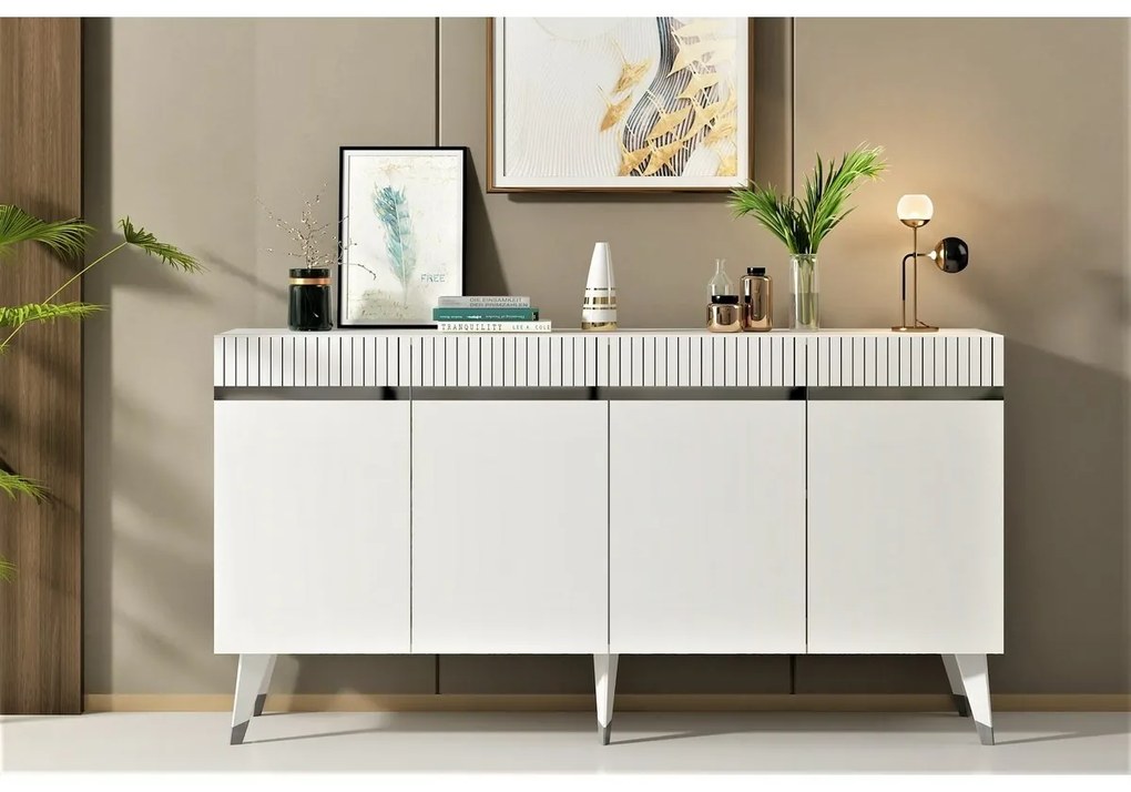 Szafka Defne White and Silver