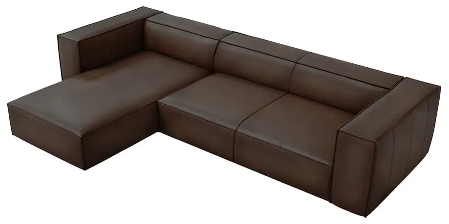 Ciemnobrązowy skórzany narożnik (lewostronny) Madame – Windsor &amp; Co Sofas
