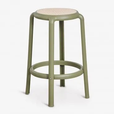 Wysoki Stołek Omara Intensywny Verde Olive & ↑75 Cm - Sklum