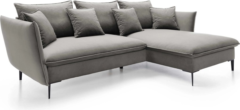 Masseno Narożnik SOLE z funkcją spania i pojemnikiem na pościel Narozniki L, Rozkładana sofa - Szary, RIVIERA 91