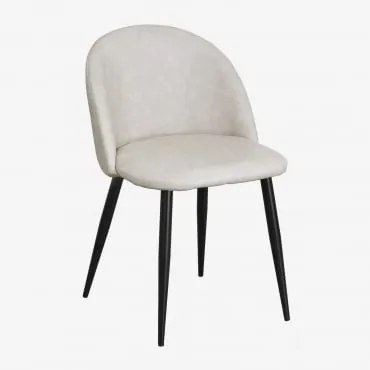 Zestaw 4 Tapicerowanych Krzeseł Do Jadalni Z Ekoskóry Kana Iron & Czarny - Sklum