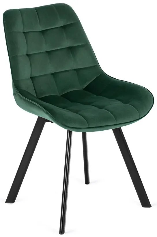 Zielone eleganckie welurowe krzesło - Flommi