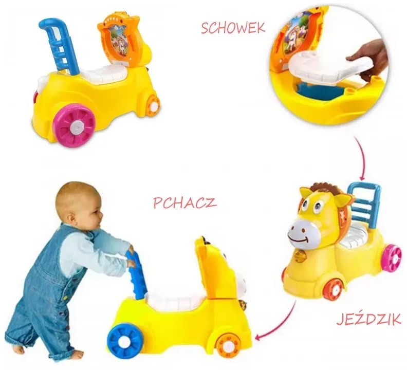 Woopie baby chodzik jeździk nocnik 3w1 osiołek
