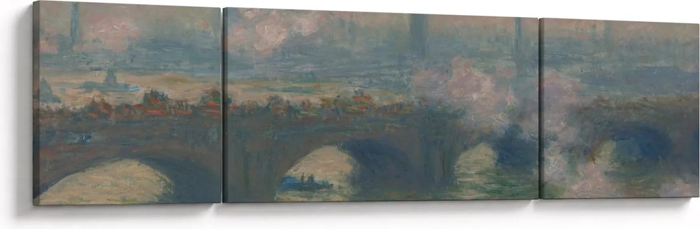 Obraz - Claude Monet, Waterloo Bridge, Gray Day, reprodukcje (170x50 cm)