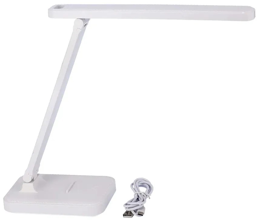 Biała Lampka Na Biurko Z Uchwytem Na Telefon Led C7-E29