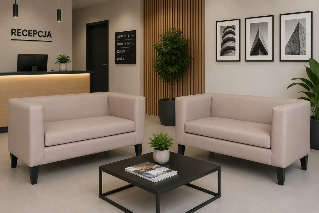 Sofa Monaco : Kolor nogi - Venge, Kolor tkaniny - EKO-SKÓRA - 11D, Typ tkaniny - Eko-skóra , Wysokość nogi - 20 cm