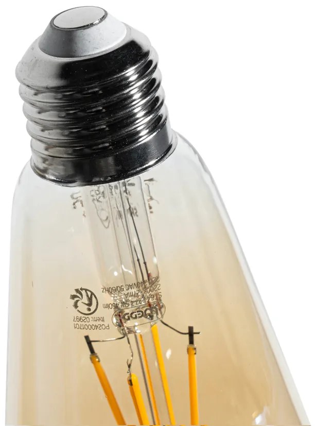 Set van 5 E27 dimbare LED lampen filament ST64 goud 4.5W 450 lm 2200K