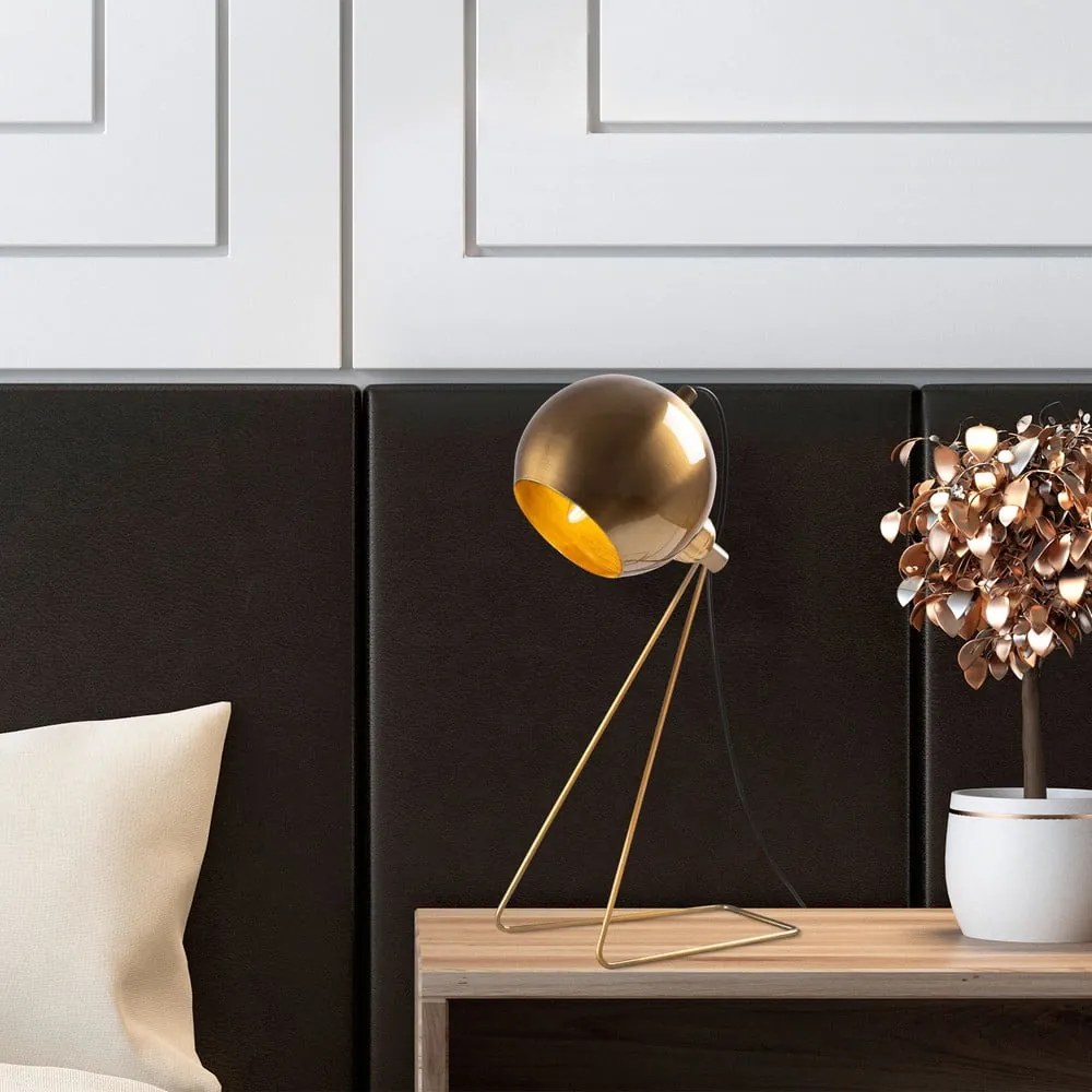 Lampa stołowa w kolorze miedzi z metalowym kloszem (wysokość 45 cm) Oala – Opviq lights