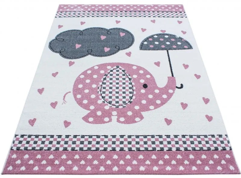 Dywan dziecięcy Kids Słonik różowy 80 cm x 150 cm