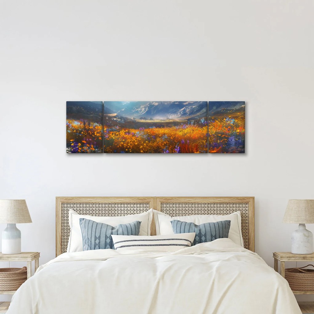 Obraz - Malowany górski krajobraz II. (170x50 cm)