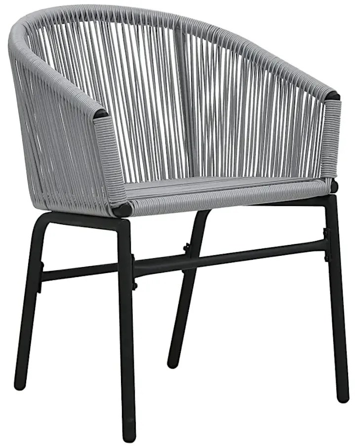 Zestaw 2 rattanowycvh antracytowych krzeseł ogrodowych E3-P14