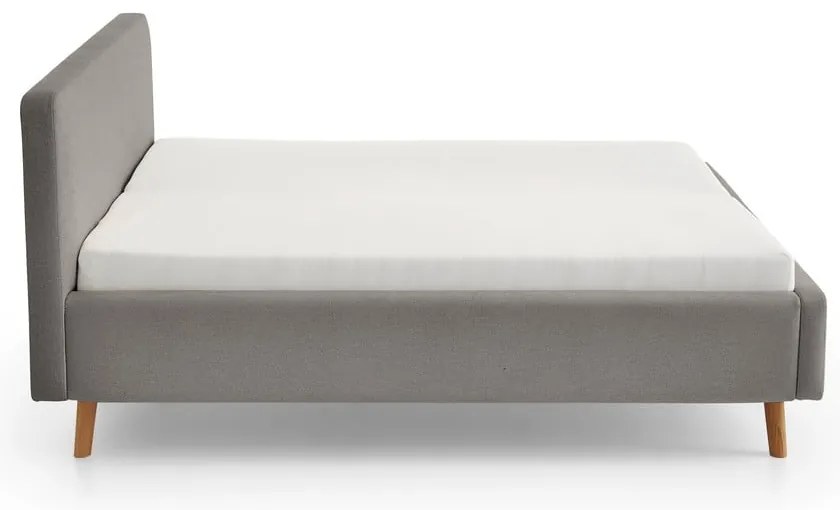 Jasnoszare tapicerowane łóżko dwuosobowe bez stelaża 180x200 cm Mattis – Meise Möbel