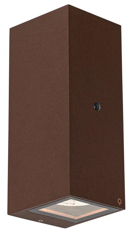 Kinkiet rdzawy brąz 2-punktowy GU10 AR70 IP44 z czujnikiem światło-ciemność - Baleno