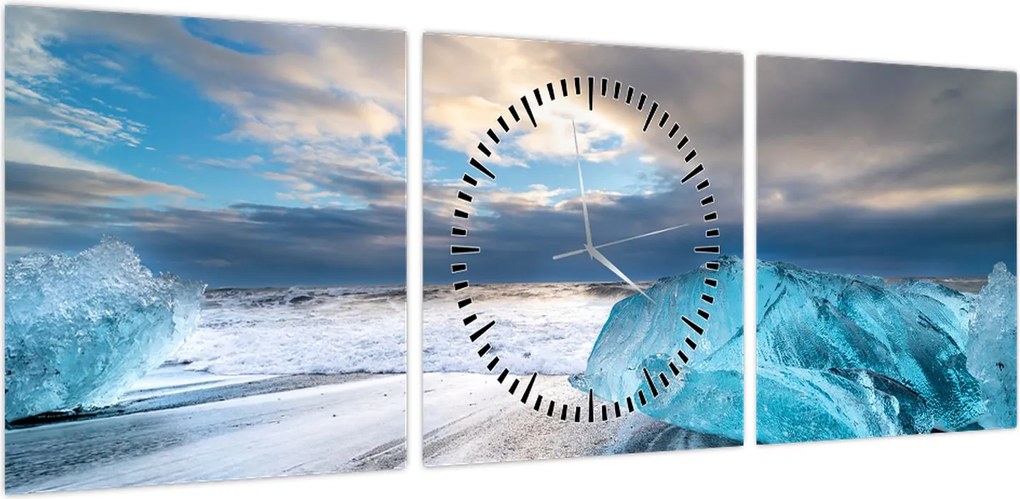 Obraz - Diamond Beach (z zegarem) (90x30 cm)