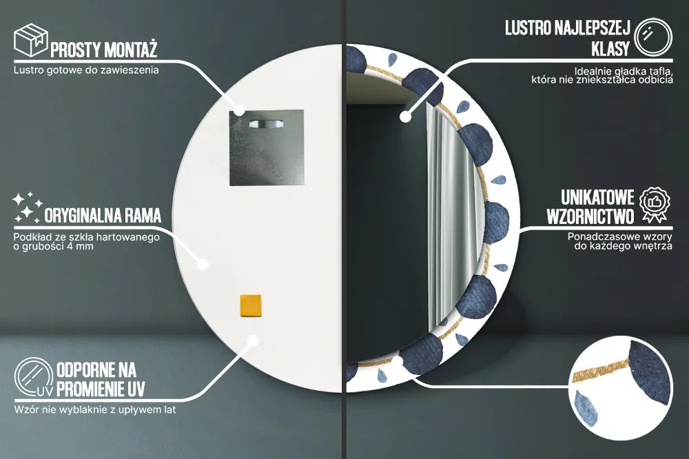 Mandala księżycowa Lustro dekoracyjne okrągłe