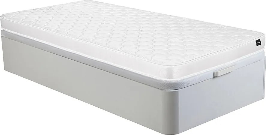 Zestaw 90 x 190 cm stelaż ze skrzynią biały + materac piankowy o grub. 15 cm - DANAE II marki YSMÉE