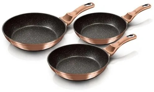 Berlinger Haus 3-częściowy zestaw patelni Rosegold Metallic Line