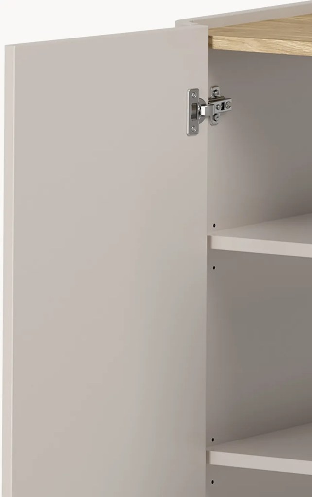 Komoda Elivo 150 cm z szufladami na nóżkach - kaszmir / dąb olejowany