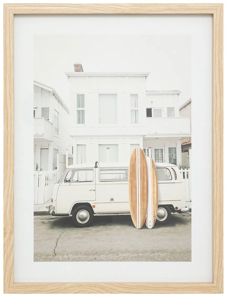 Plakat w ramie z retro samochodem VIVIEN, 30 x 40 cm