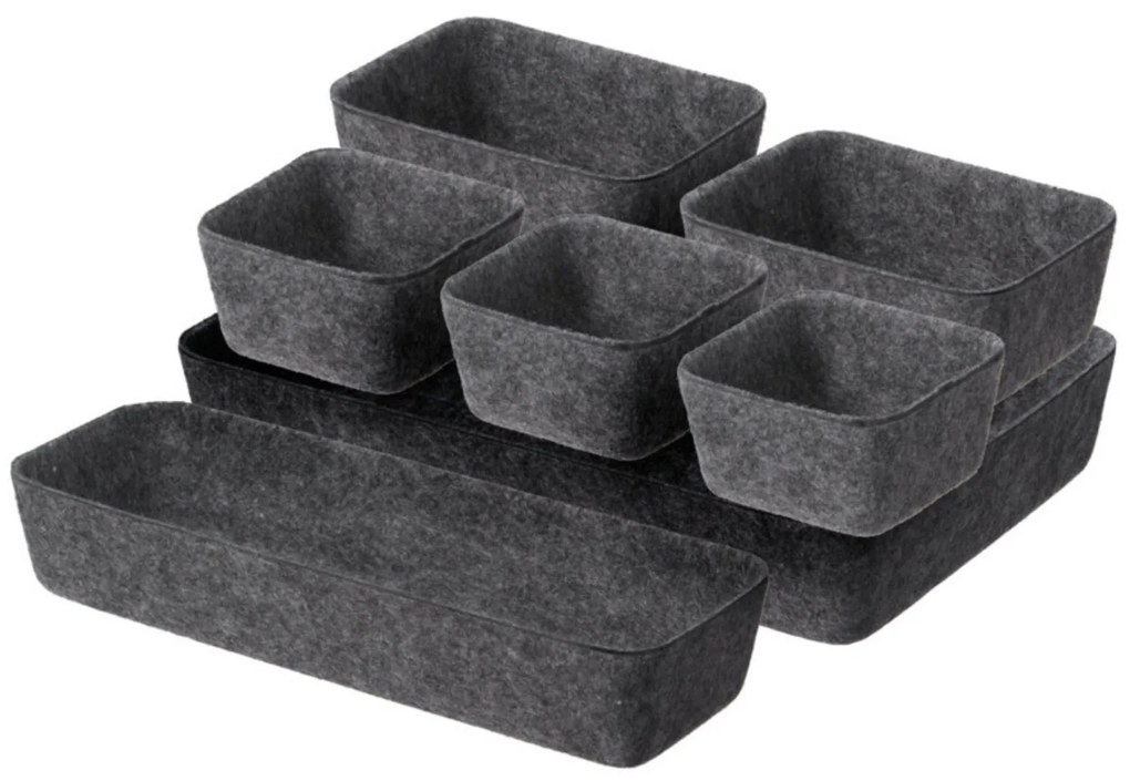 Organizer do szuflady filcowy SMART, 7 pudełek