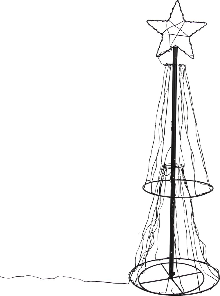 Świąteczna lampa podłogowa czarna choinka 150 cm z LED RGB z timerem IP44 - Ugoku