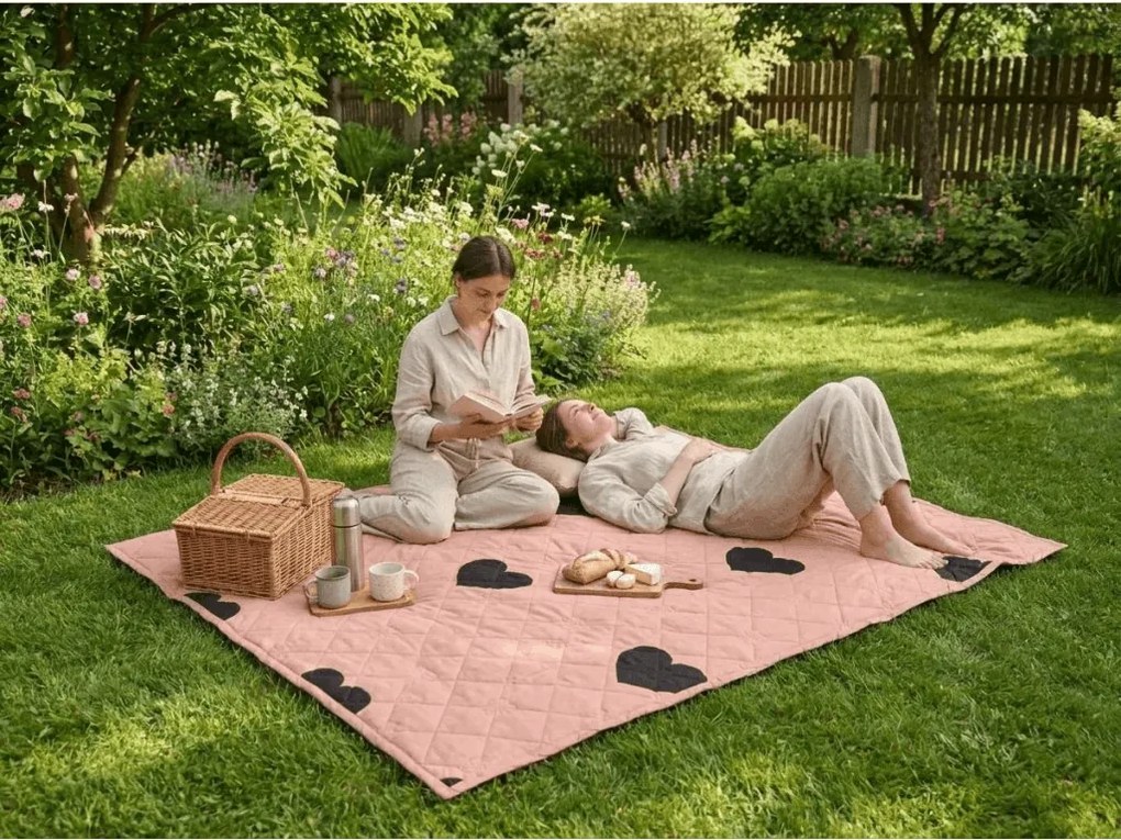 Letnia kołdra HEARTIX 140x200 cm, pomarańczowa