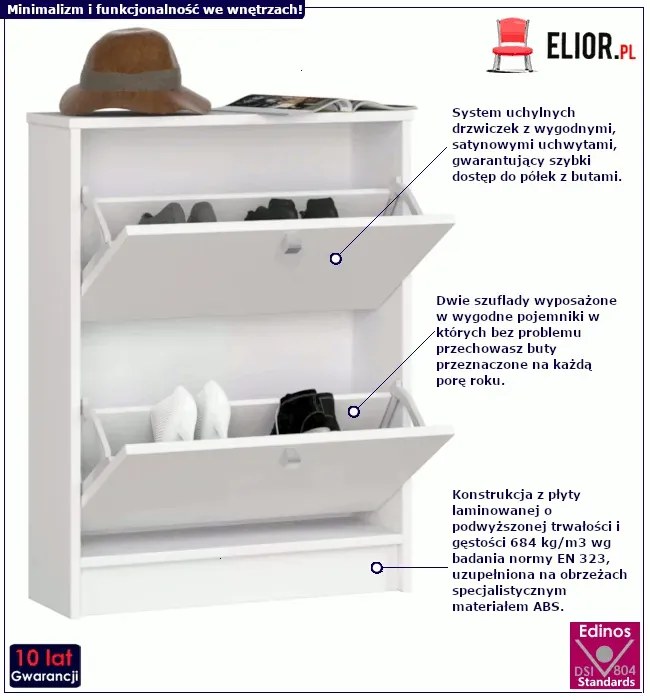Biała Szafka Na Buty L7-E48