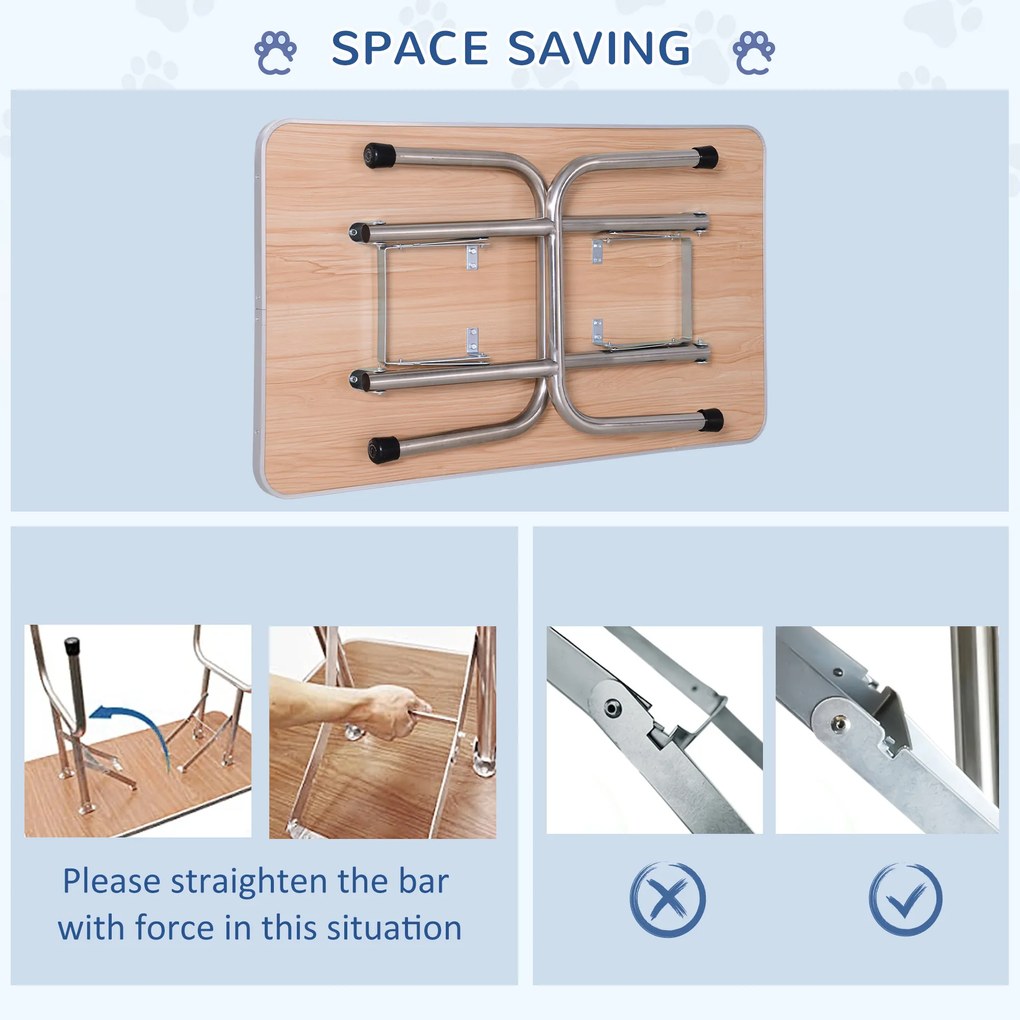 Stół trymerski Stół do strzyżenia z regulacją wysokości z dolnym koszem dla psów składany czarny | Aosom.pl