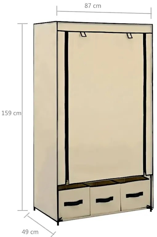 Składana materiałowa szafa kremowa G0-S34