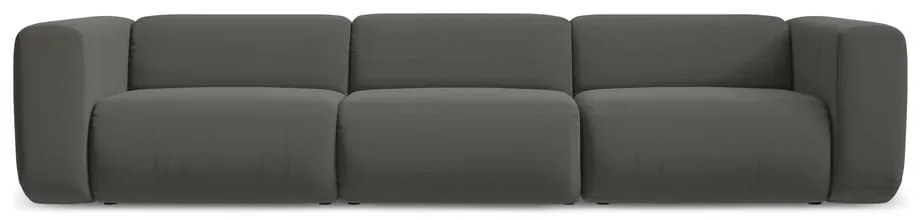 Szara aksamitna sofa 319 cm Ekahi – Makamii
