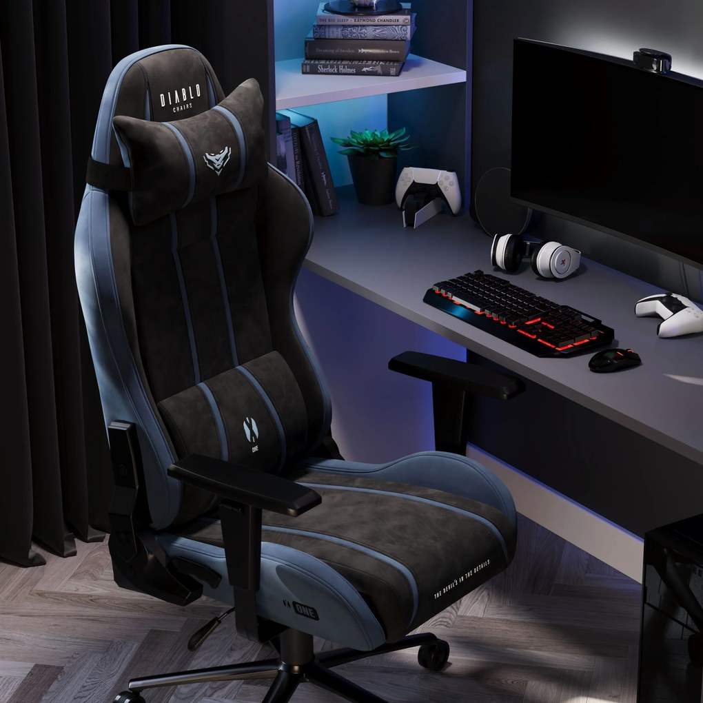 Fotel gamingowy materiałowy Diablo X-One 2.0 Normal Size, Night Blue