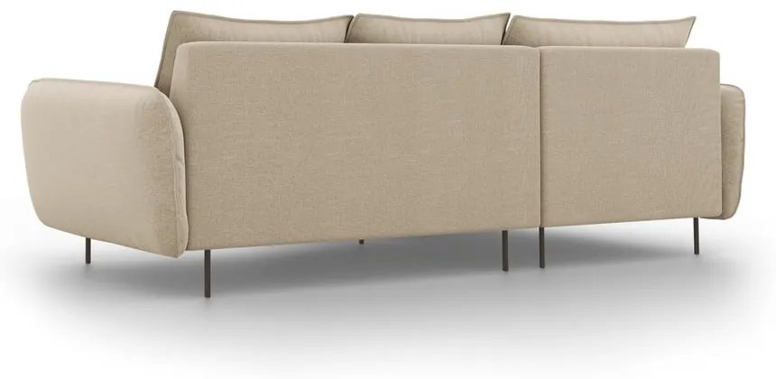 Beżowa sofa narożna Cosmopolitan Design Vienna, lewostronna