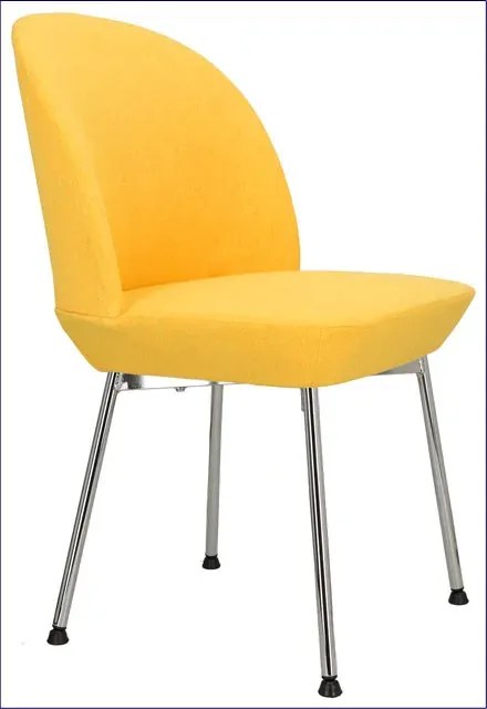 Żółte chromowane krzesło minimalistyczne R2-R10