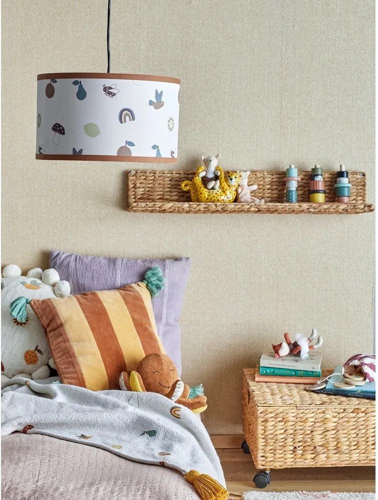 Biało-brązowy klosz do lampy dziecięcej z tekstylnym kloszem ø 34 cm Agnes – Bloomingville Mini