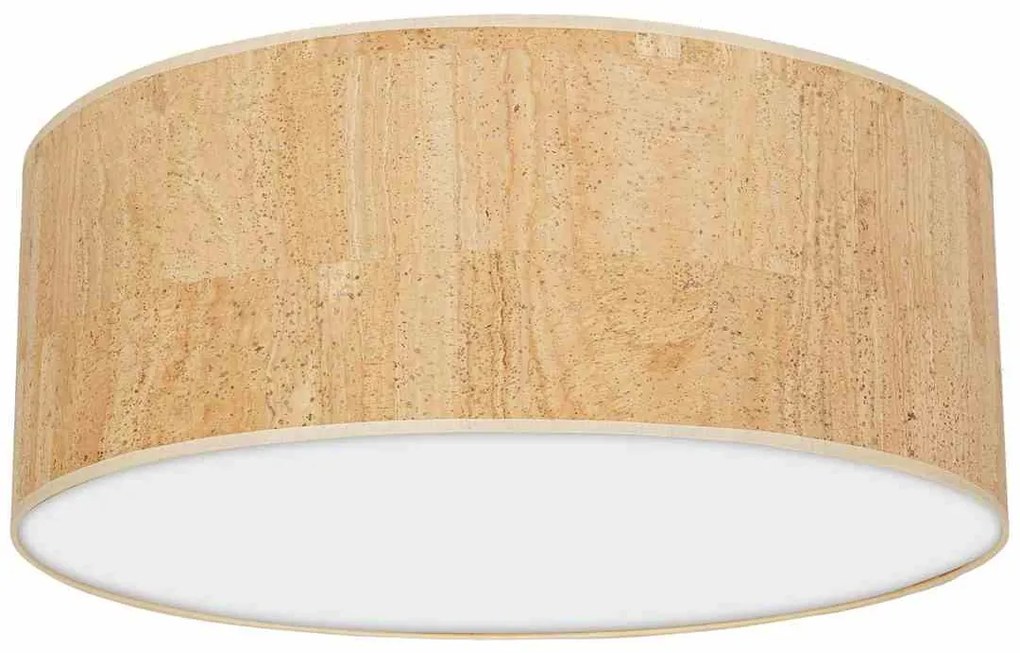 Lampa sufitowa korek, biała, okrągła CORK White/Cork 2xE27