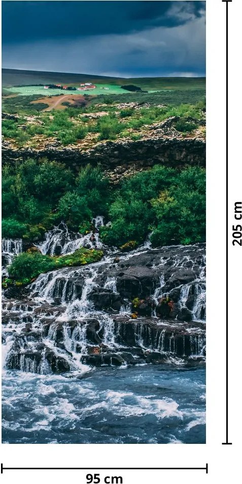 Fototapeta na drzwi - Wodospady w naturze (95x205cm)
