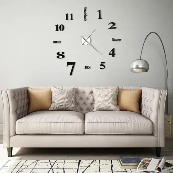 Stylowy czarny zegar ścienny 100cm Z3-F29
