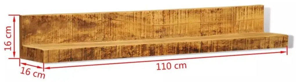 Zestaw drewnianych półek ściennych T5-D39
