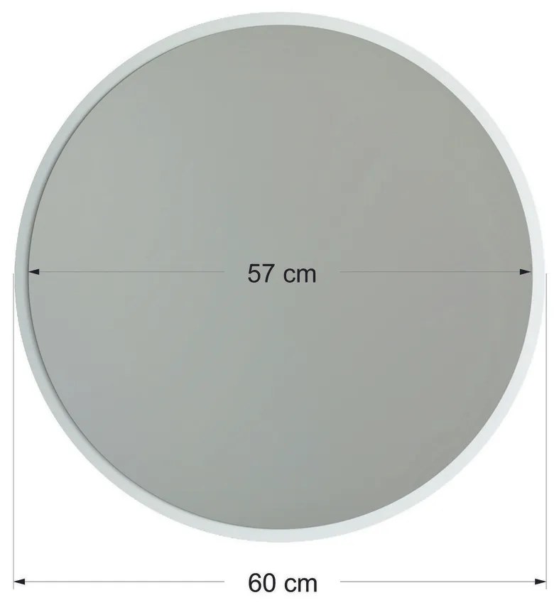 Lustro Yuvarlak Ayna Beyaz 60 cm
