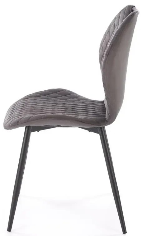 Krzesło tapicerowane K569 VELVET szare HALMAR