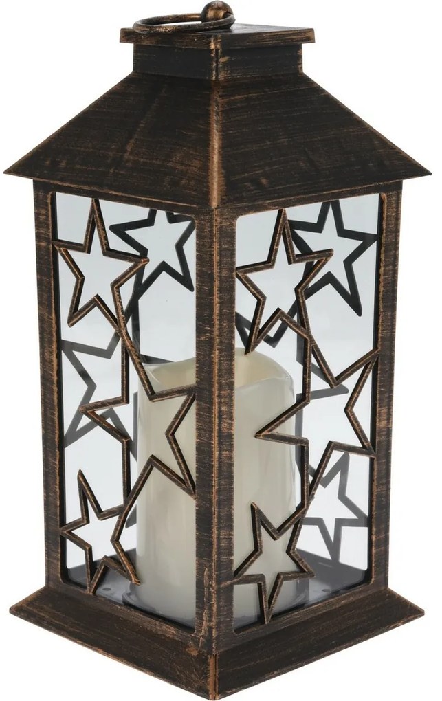 Latarnia ze świeczką LED Trifle Star czarny, 14 x 28 cm