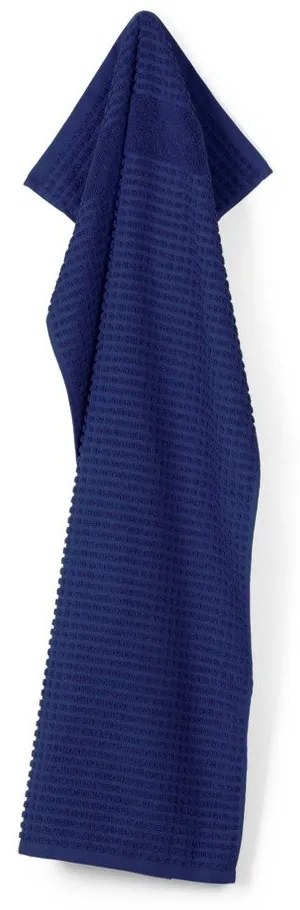 Ciemnoniebieski ręcznik z bawełny organicznej frotte 50x100 cm Check – JUNA