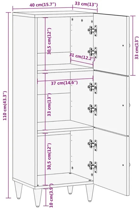 Wysoka wąska szafka w stylu rustykalnym - Nolen 9X