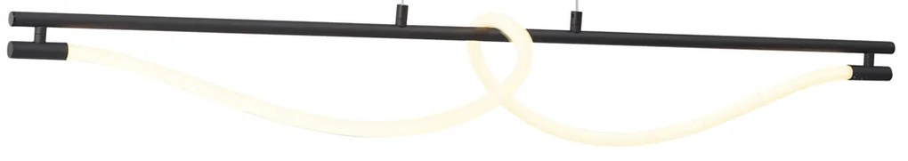 Nowoczesna czarna lampa wisząca z wbudowanym LED 3-stopniowo ściemnialna - Twirl