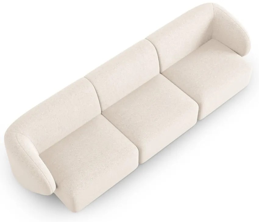 Beżowa sofa z tkaniny szenilowej 266 cm Paolo – Milo Casa