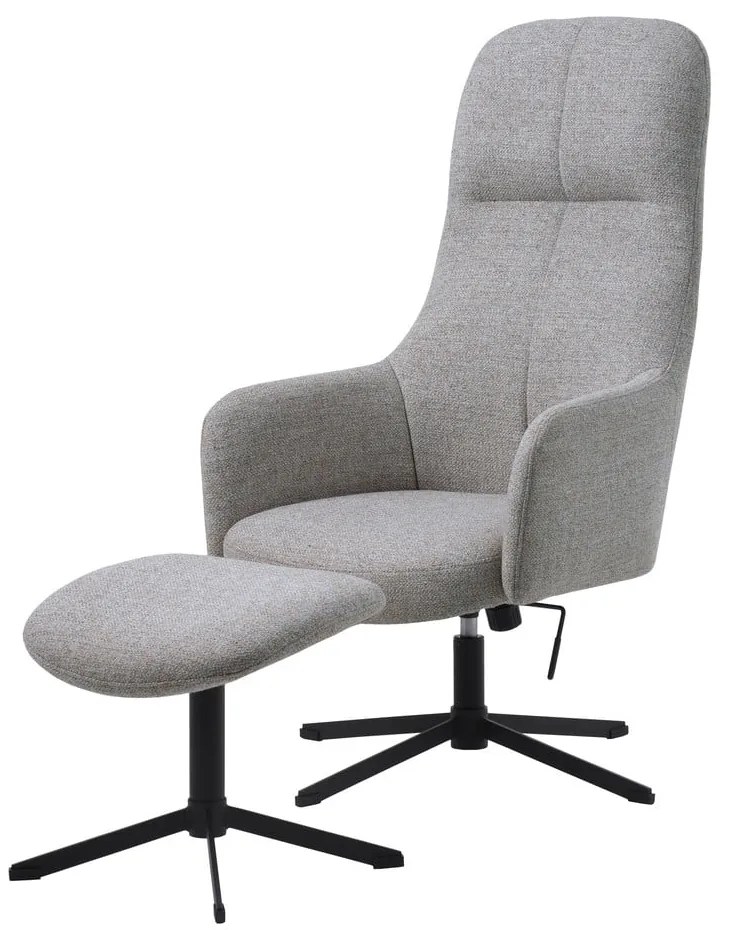 Jasnoszary obrotowy fotel wypoczynkowy Manning – Unique Furniture